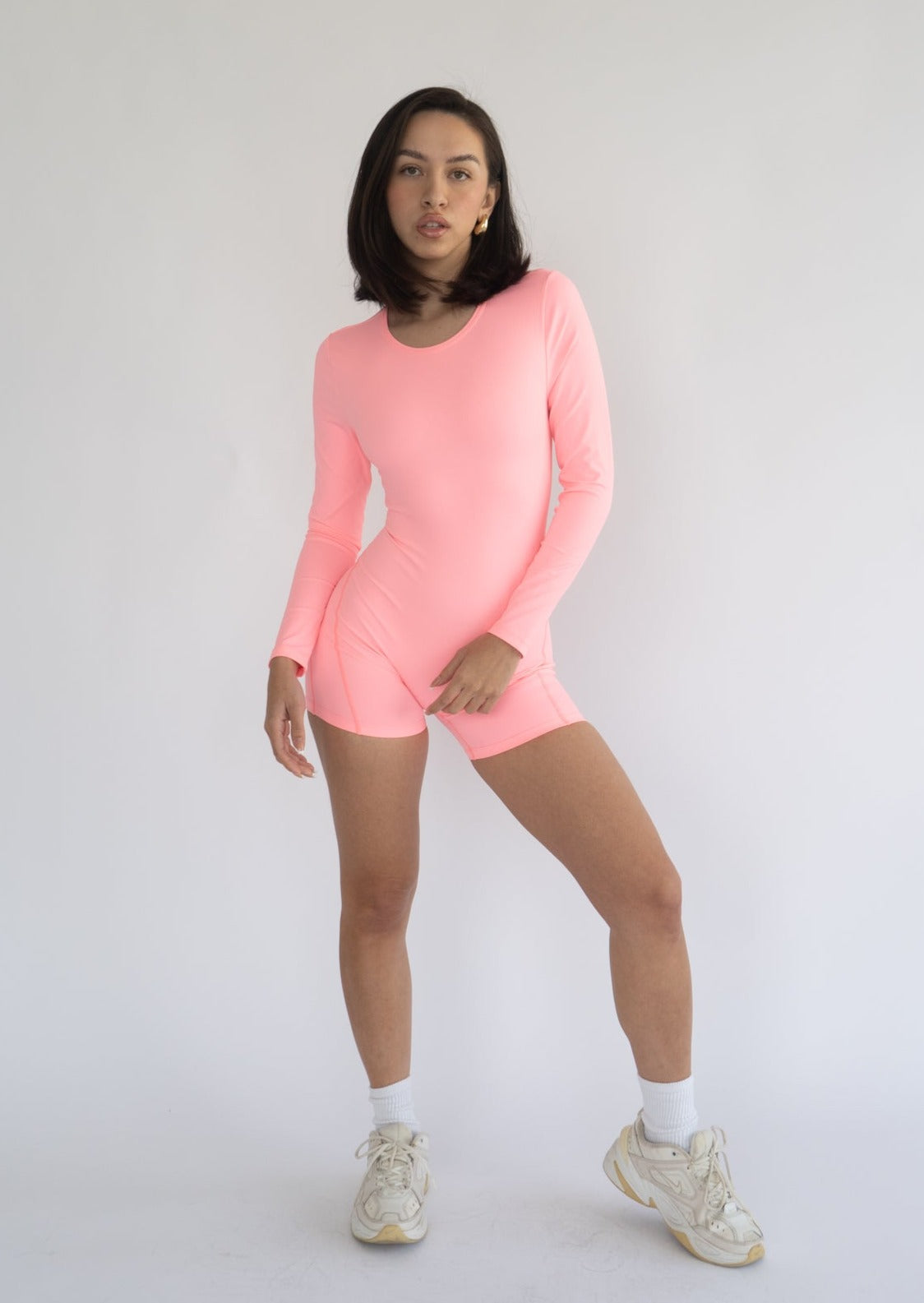 Olvera Backless Romper in Bubble Gum Pink