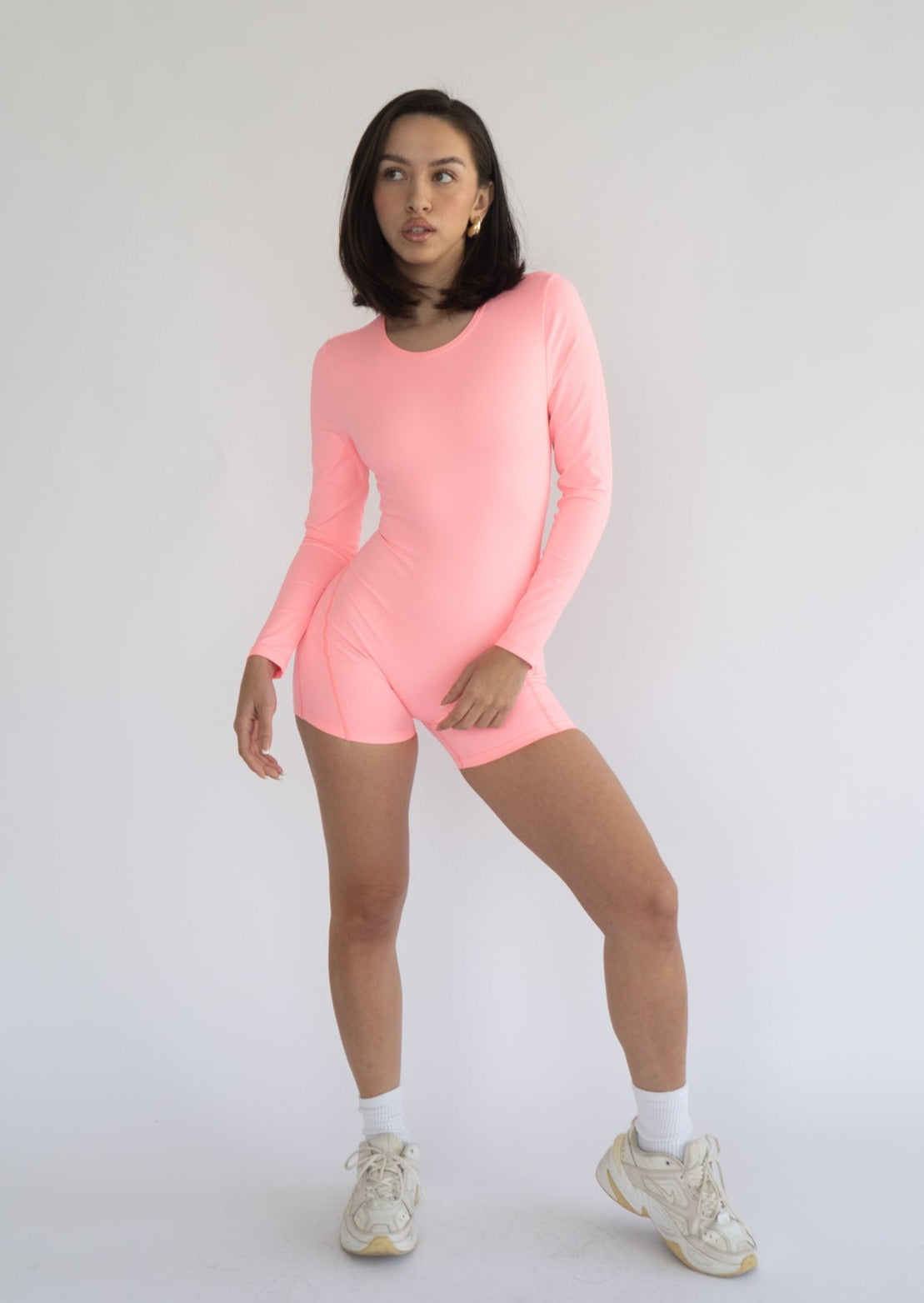 Olvera Backless Romper in Bubble Gum Pink