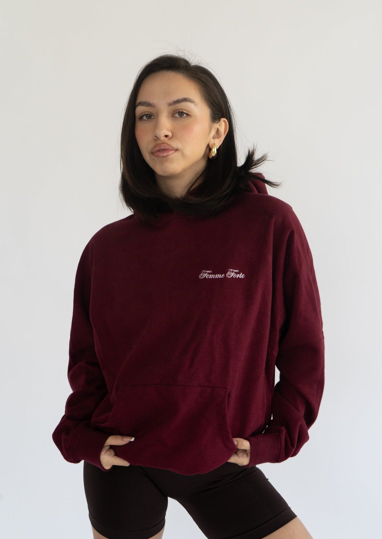 Oversized Hoodie in Burgundy