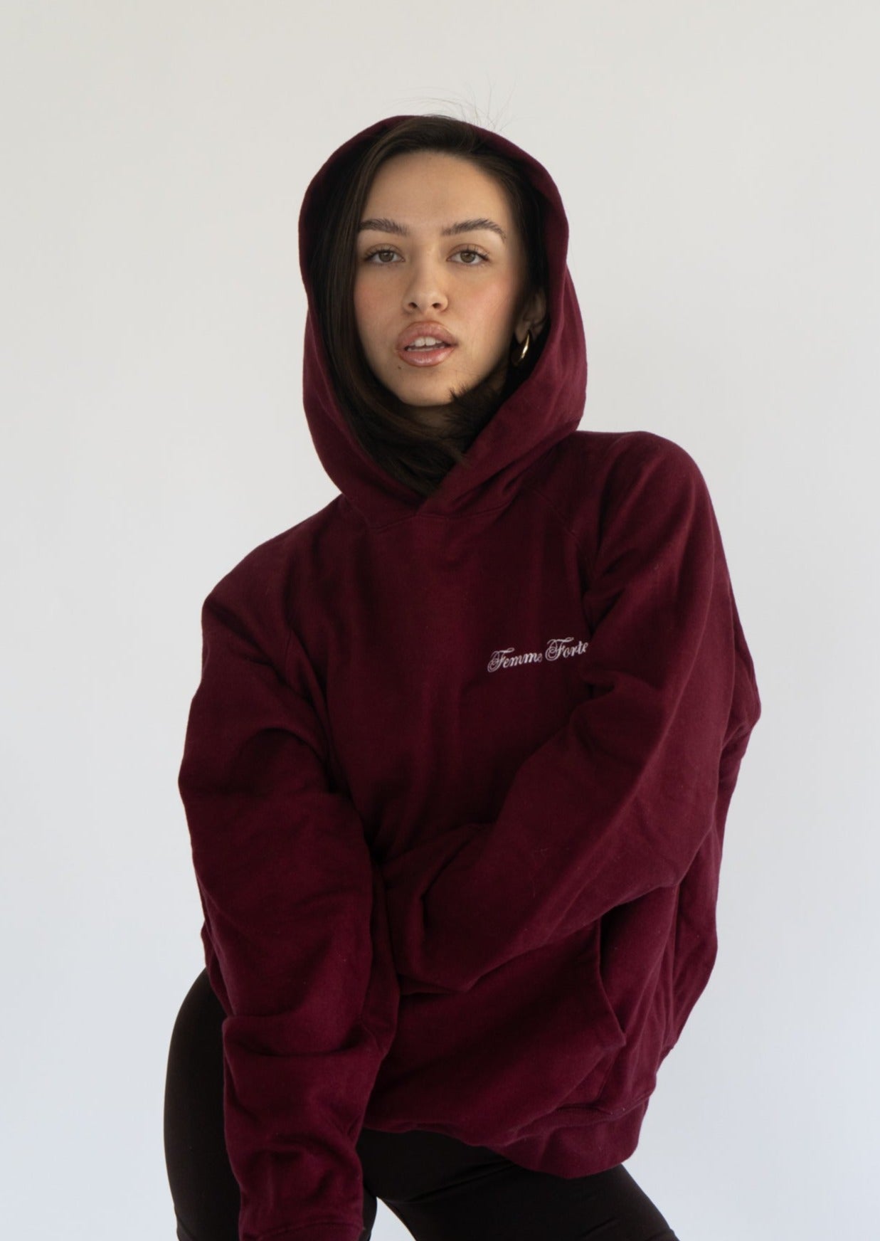 Oversized Hoodie in Burgundy