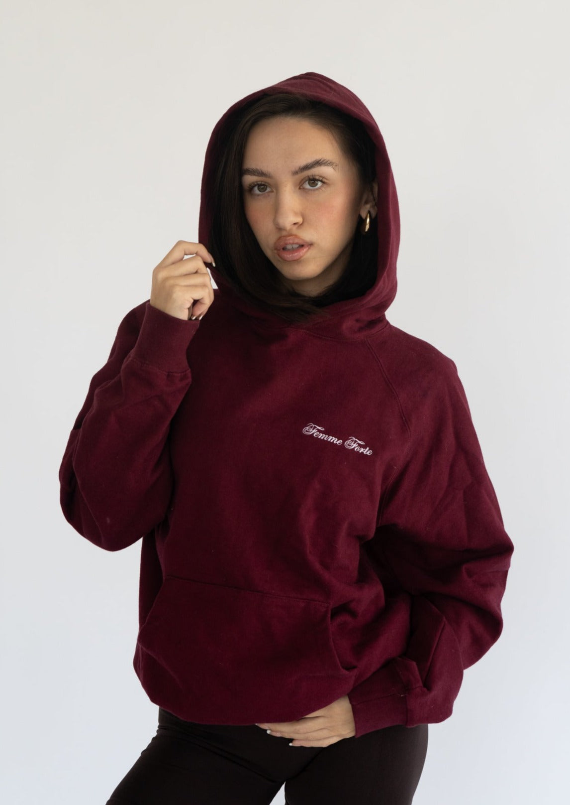 Oversized Hoodie in Burgundy