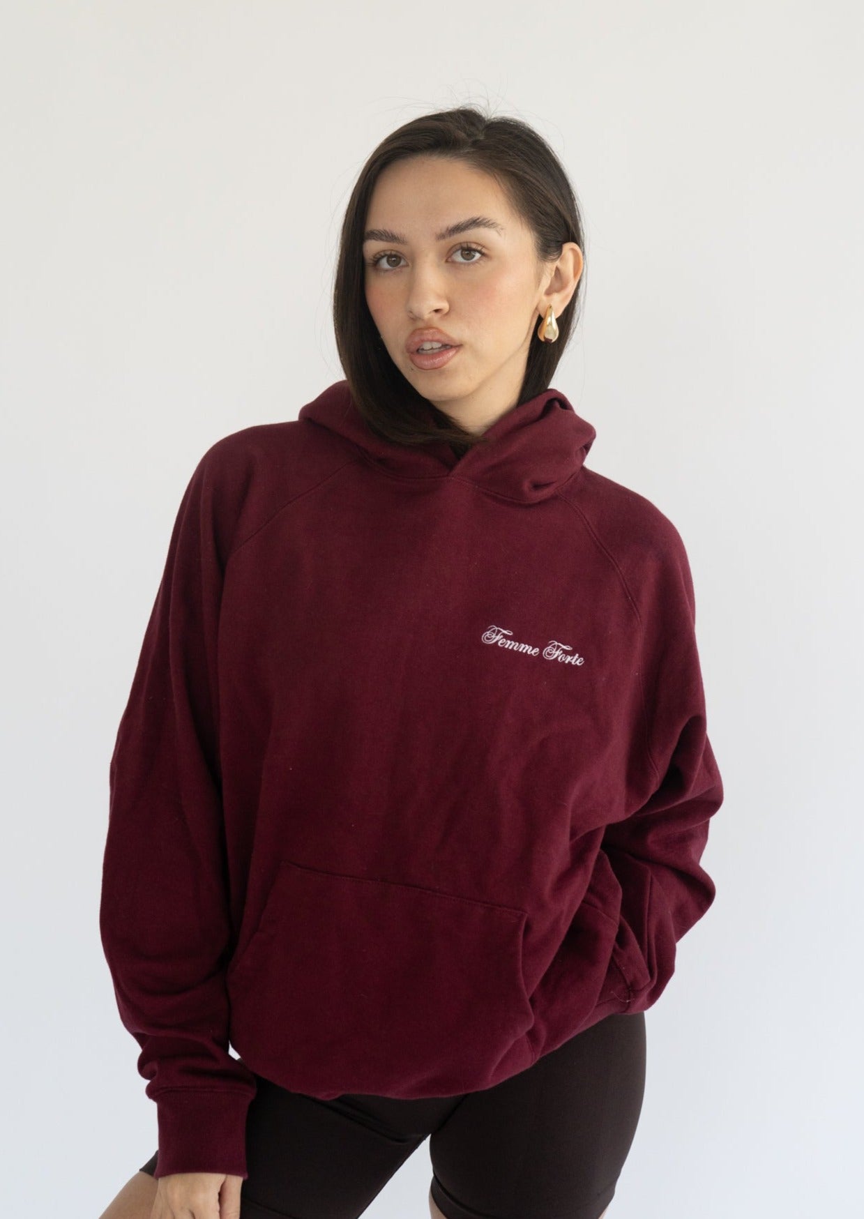 Oversized Hoodie in Burgundy