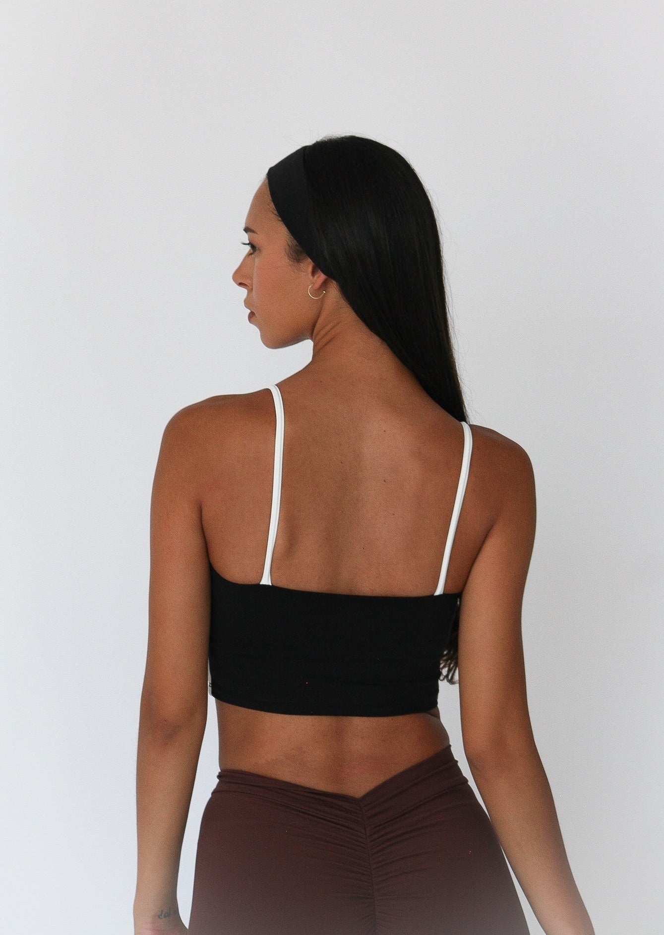 Fold Over Yoga Pants in Chocolate